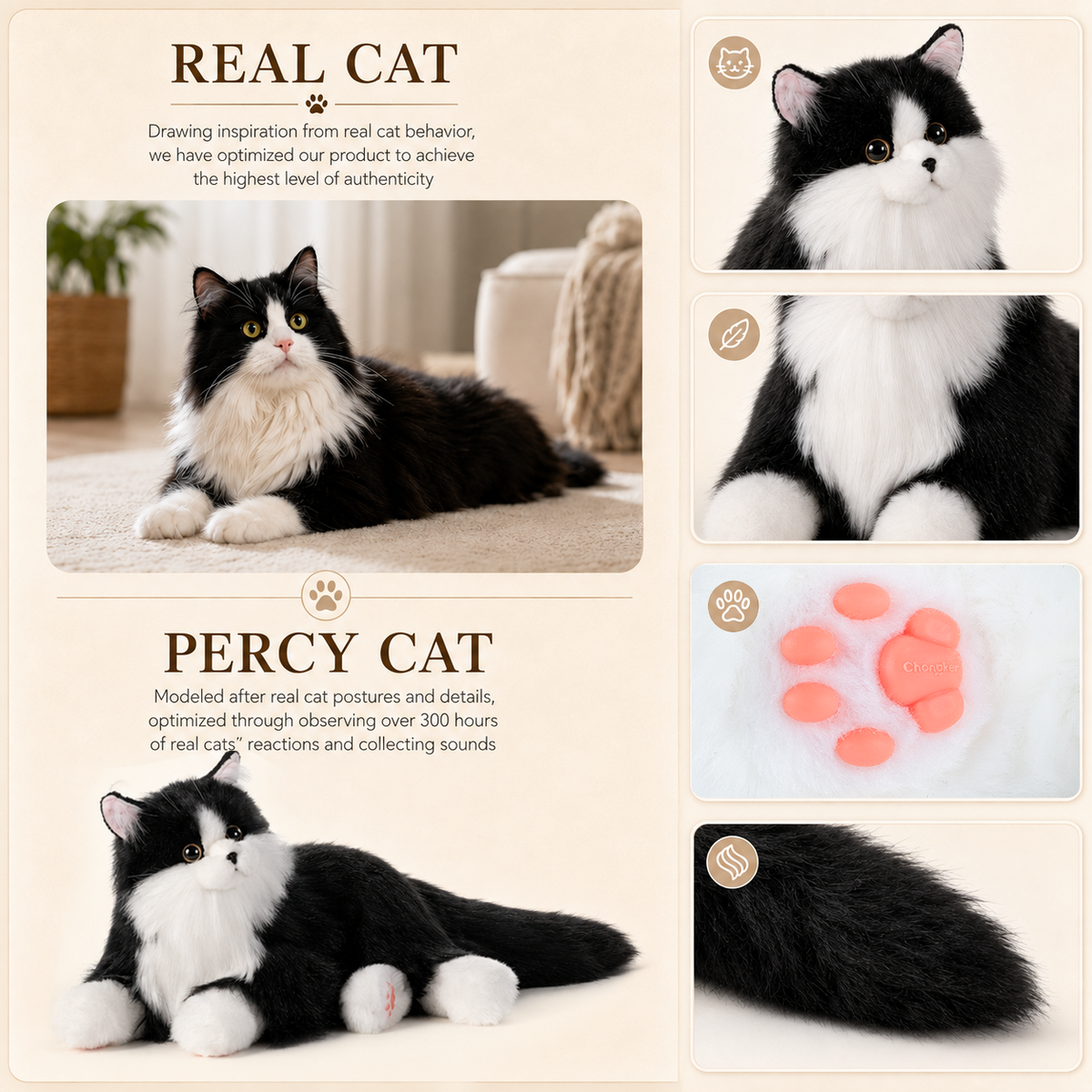 Percy Interactive Robot Cat Companion for kids and seniors