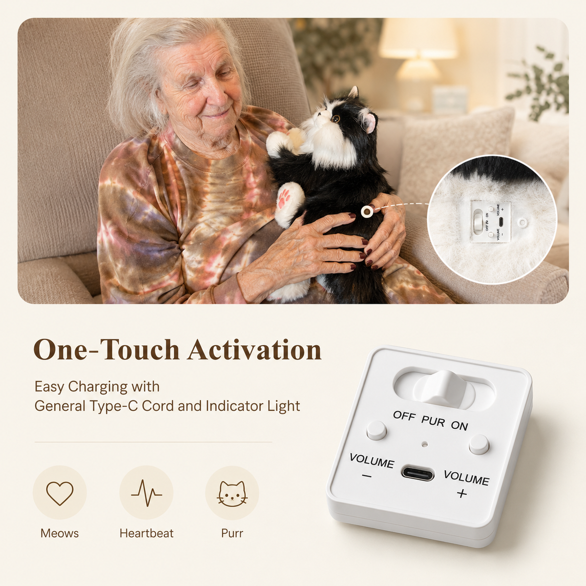 Percy Interactive Robot Cat Companion for kids and seniors