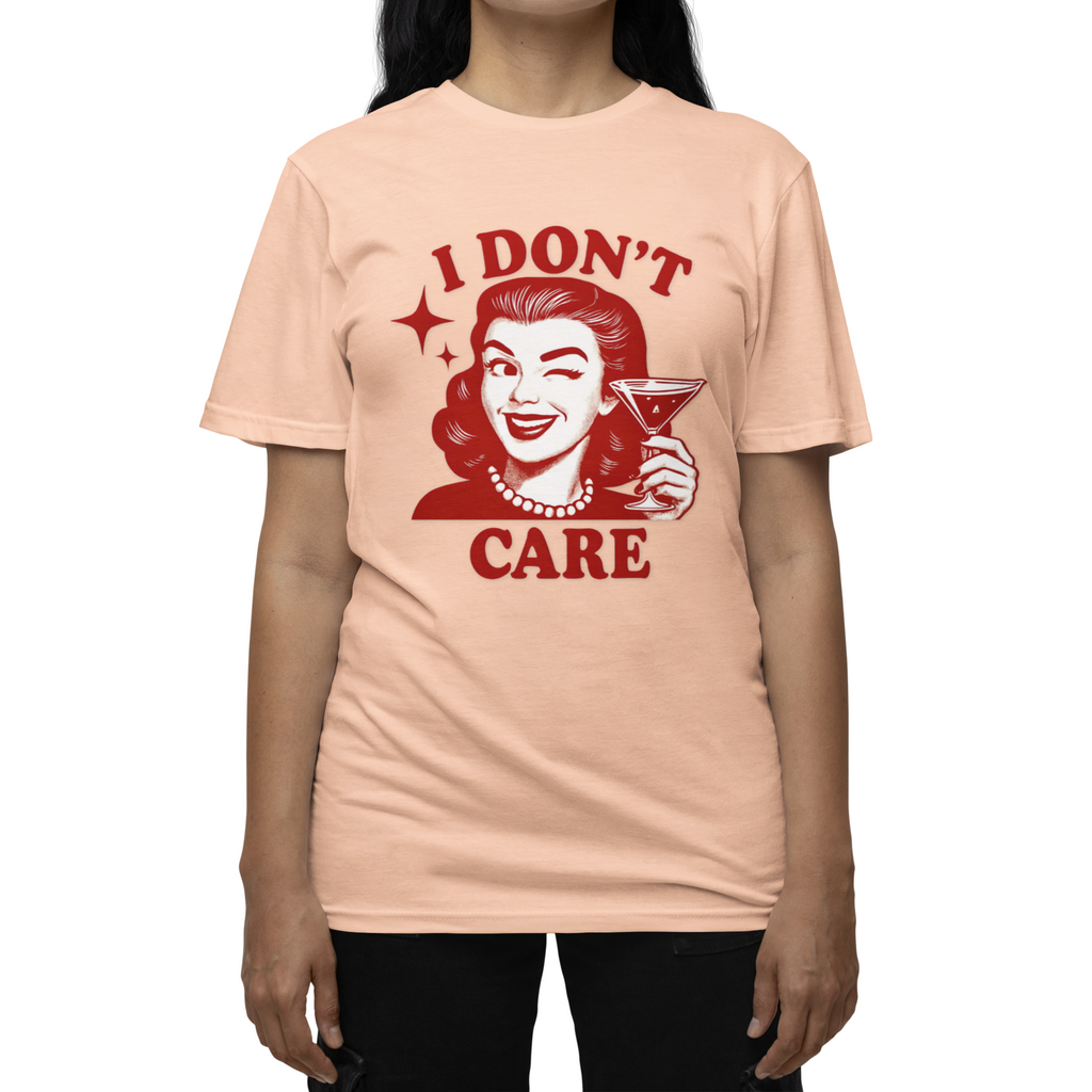 I Don't Care Retro Graphic T-Shirt – Unisex Vintage Style