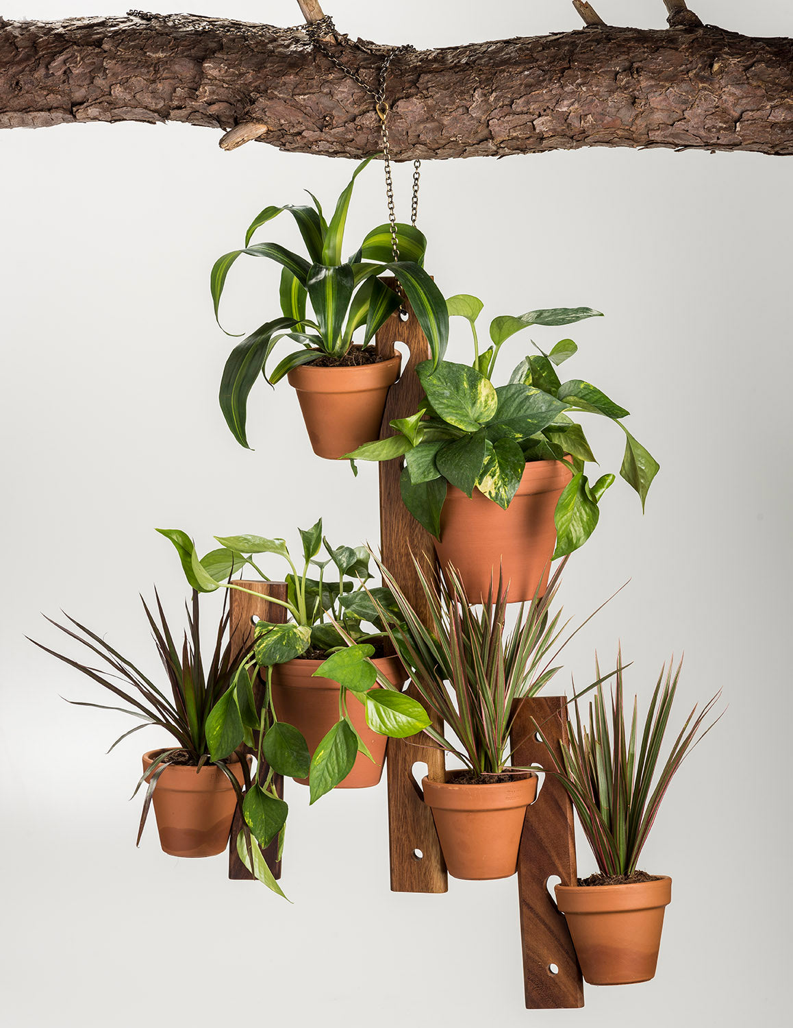 6 Pot Hanging Plant Holder - 3 piece set