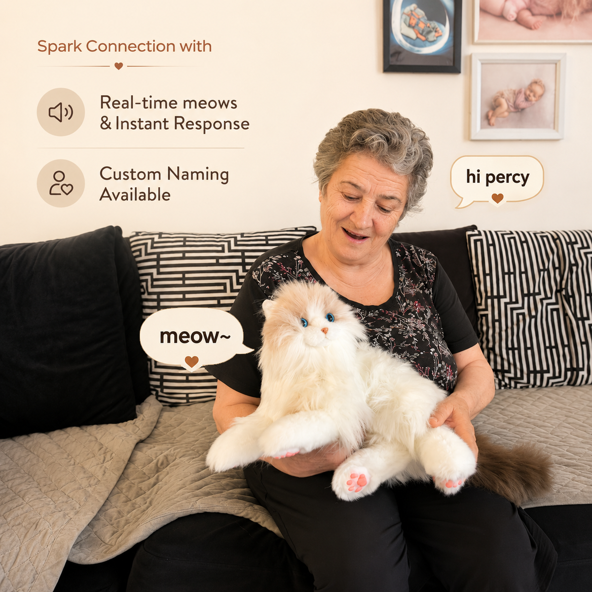 Percy Interactive Robot Cat Companion for kids and seniors