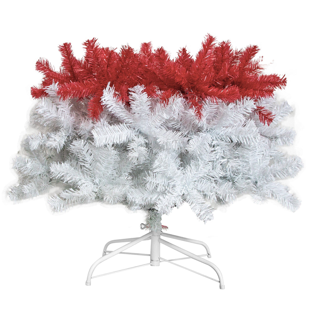 6FT hinge fir artificial fir curved top Christmas tree, bendable, 1250 lush branch hints, 300 LED Christmas lights