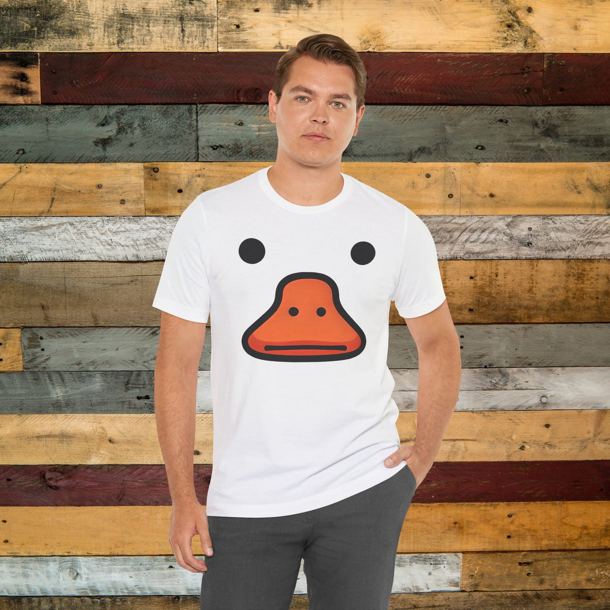 Quirky Duck Face T-Shirt - Funny Animal Graphic Tee for Duck Lovers