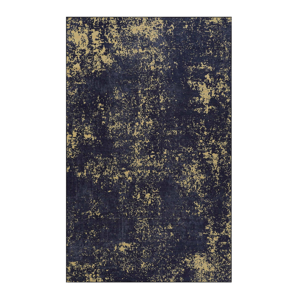 Abstract Washable Area Rug with Stain Resistance - Light Blue, Gray, or Black