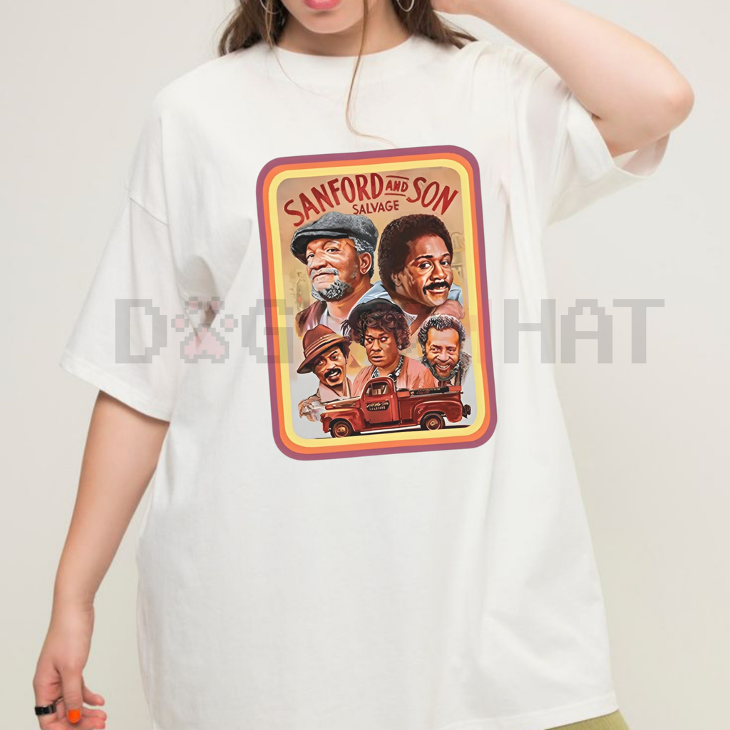 Sanford & Son Classic Portrait Vintage T-Shirt – Lamont & Fred Foxx Tee, Retro TV Show Merch