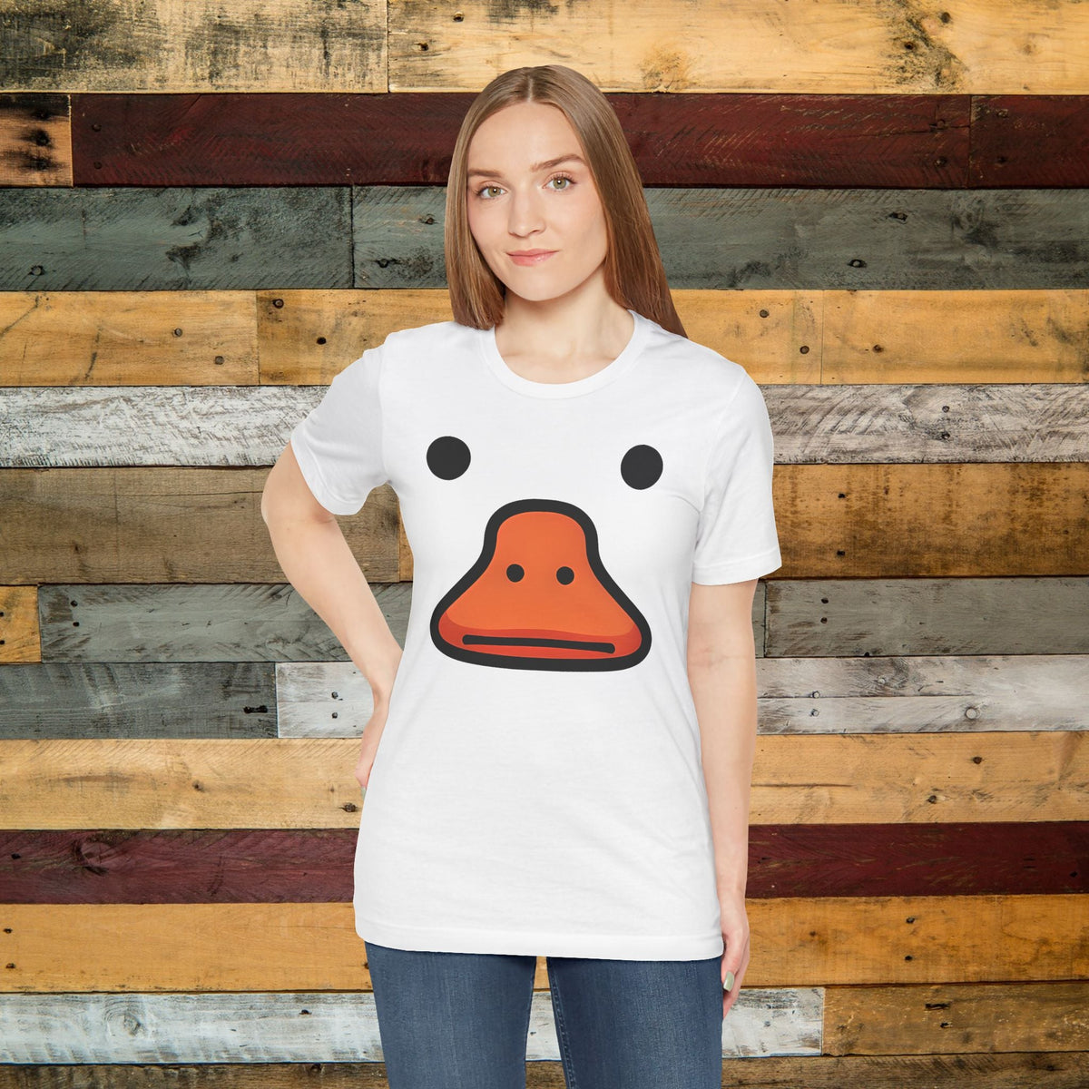 Quirky Duck Face T-Shirt - Funny Animal Graphic Tee for Duck Lovers