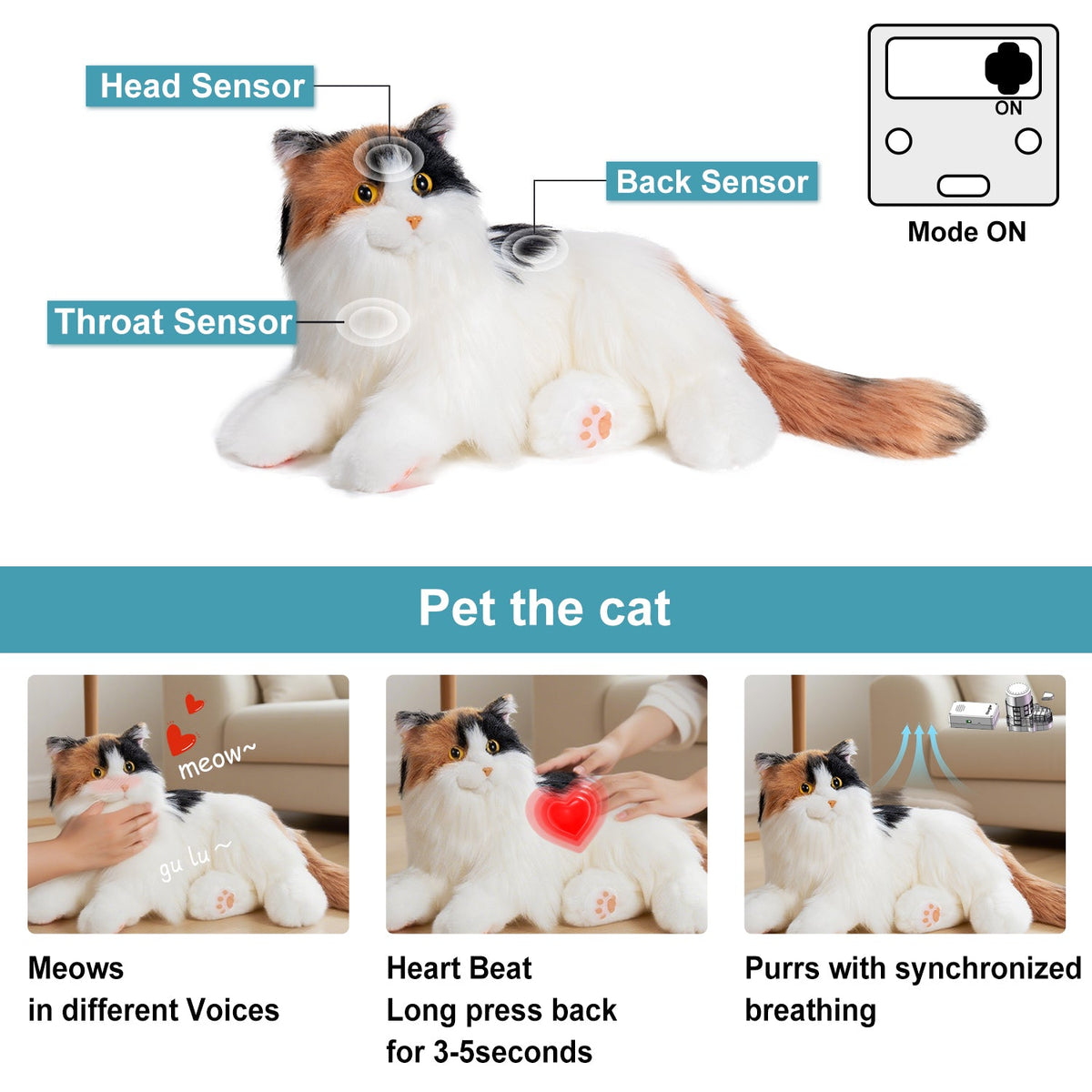 Percy Interactive Robot Cat Companion for kids and seniors
