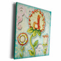 3dRose Cute Quirky Flowers Monogram Letter D - Museum Grade Canvas Wrap (cw_102781)