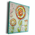 3dRose Cute Quirky Flowers Monogram Letter E - Museum Grade Canvas Wrap (cw_102782)