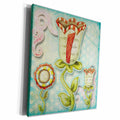 3dRose Cute Quirky Flowers Monogram Letter L - Museum Grade Canvas Wrap (cw_102789)