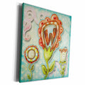 3dRose Cute Quirky Flowers Monogram Letter W - Museum Grade Canvas Wrap (cw_102800)