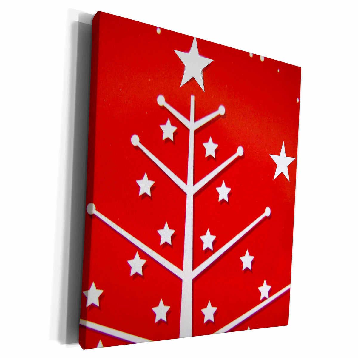 3dRose Florene Christmas - Xmas Tree White - Museum Grade Canvas Wrap (cw_7331)