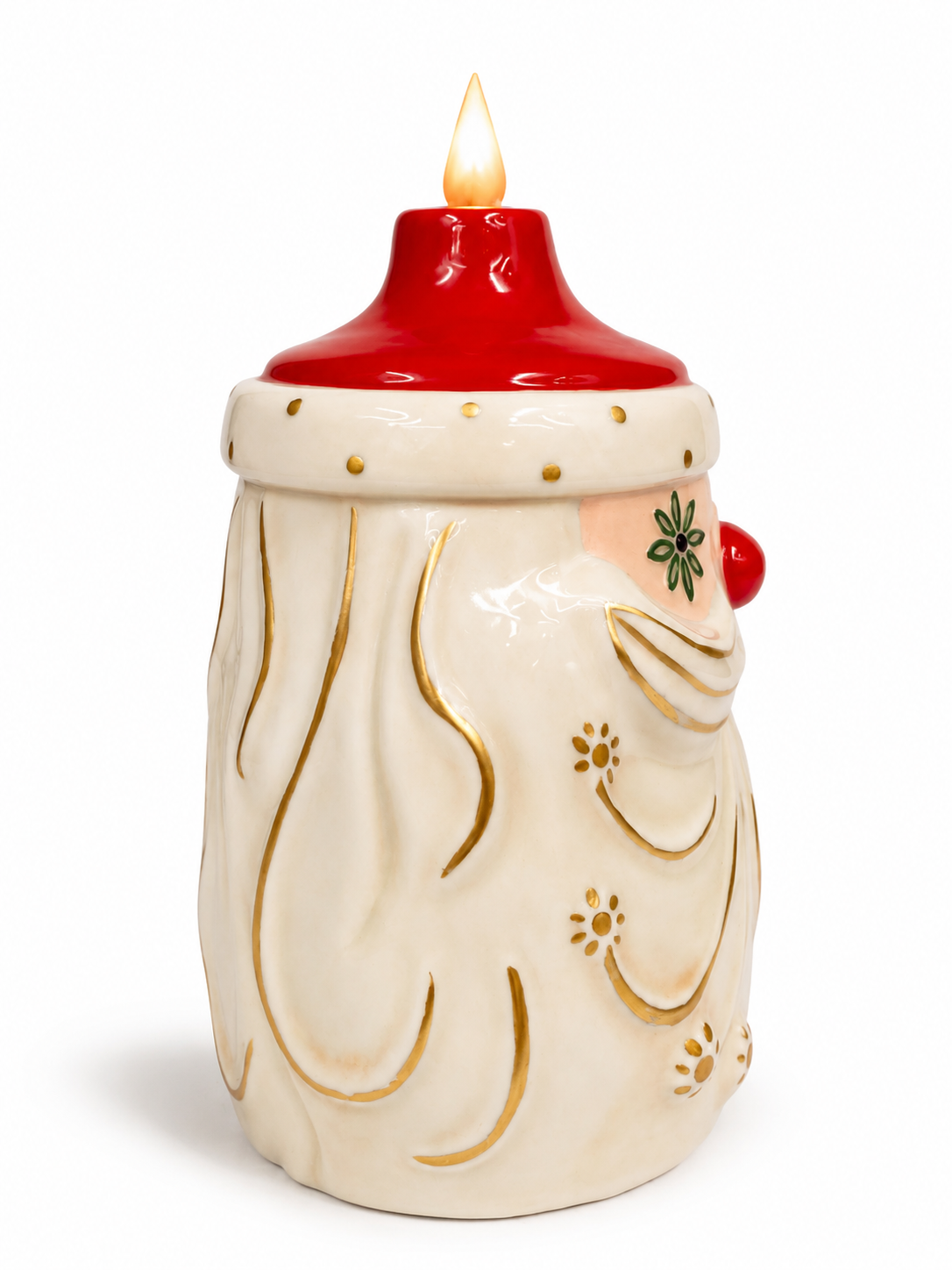 Starry Eyed Santa Candle-Lite | Mid Century Christmas Decor | Vintage Inspired Ceramic Holiday Figurine SHIPS NOV