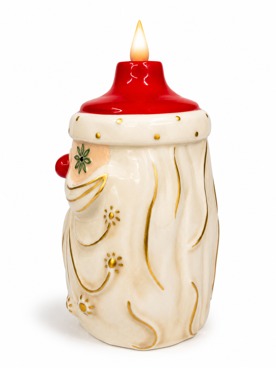 Starry Eyed Santa Candle-Lite | Mid Century Christmas Decor | Vintage Inspired Ceramic Holiday Figurine SHIPS NOV