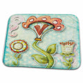 3dRose Cute Quirky Flowers Monogram Letter V - Dish Drying Mats (ddm-102799)