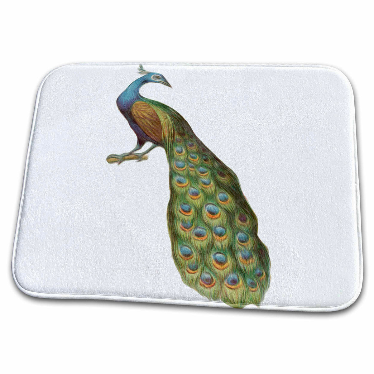 3dRose Vintage Elegant Victorian Peafowl Peacock Bird Illustration - Dish Drying Mats (ddm-104629)