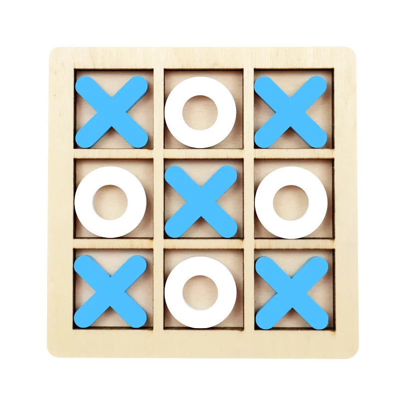 Wooden Tic Tac Toe Puzzle Game for Two Players Interactive Logic & Strategy Board Game Family Party Birthday Boys & Girls Gift