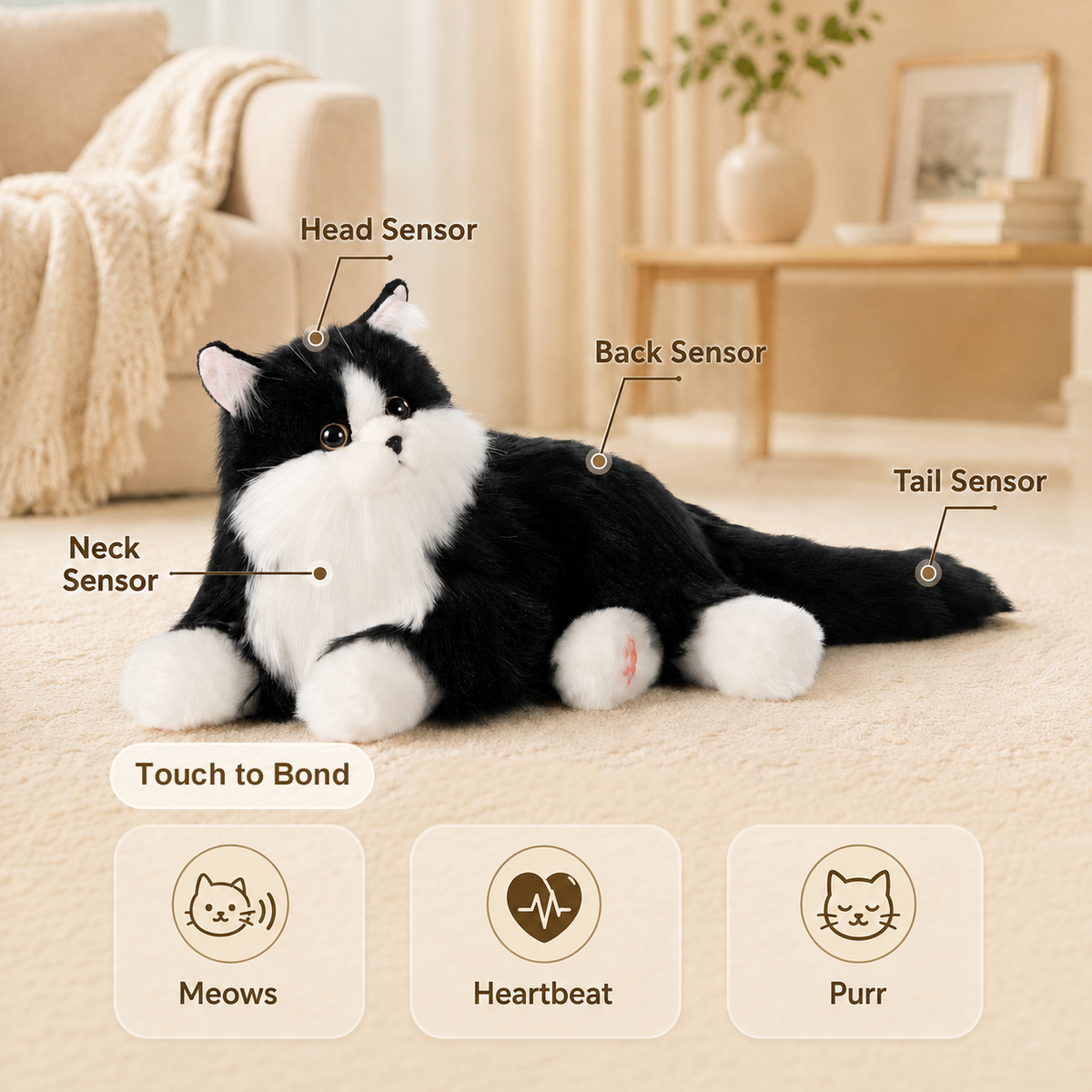 Percy Interactive Robot Cat Companion for kids and seniors